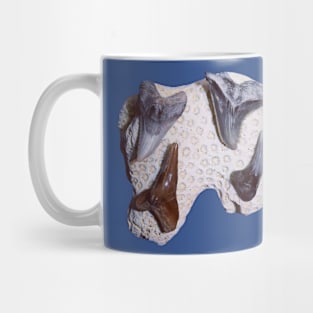 Coral and Shark Teeth Fossil Print Mug